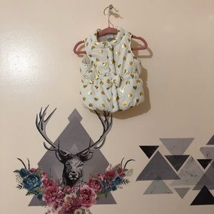 Healthtex | White Puffy Heart Print Vest sz 0-3m